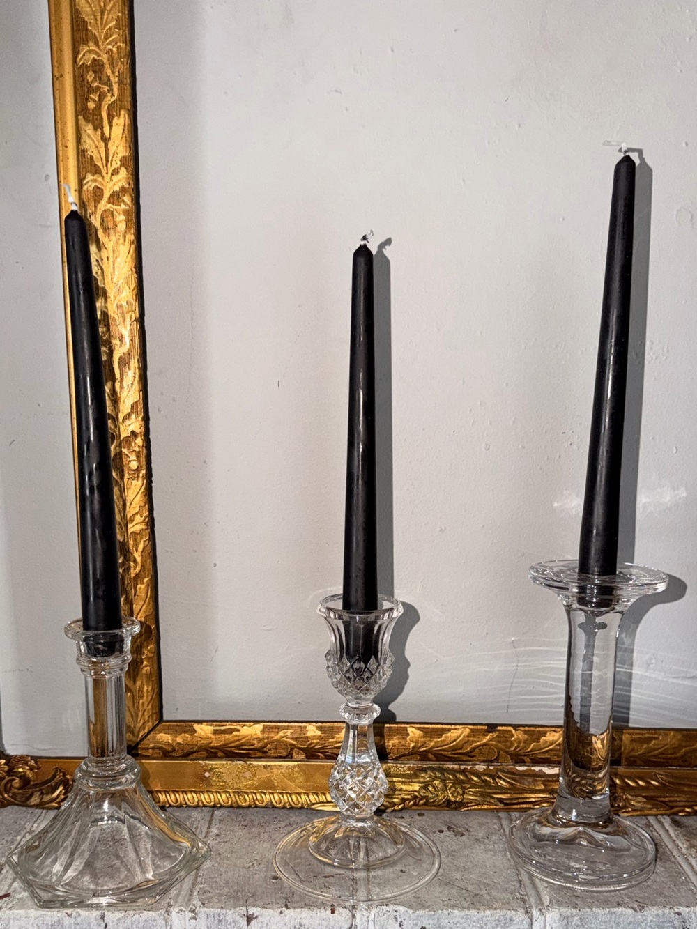 Clear Glass Taper Candle Holders Set of 3 - Home Accents